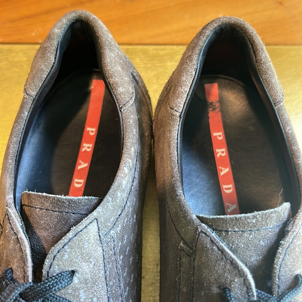 Prada Calzature Brown Suede America’s Cup Trainer Sneakers - Picture 10 of 16